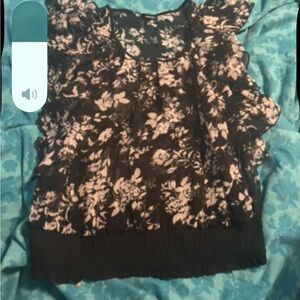 Chic Black and White Floral Blouse